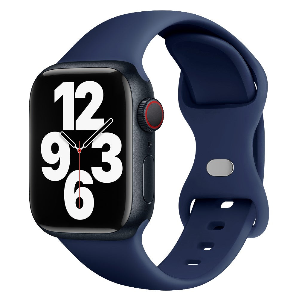 Stilfuld Silikone Universal Rem passer til Apple Smartwatch - Blå#serie_12