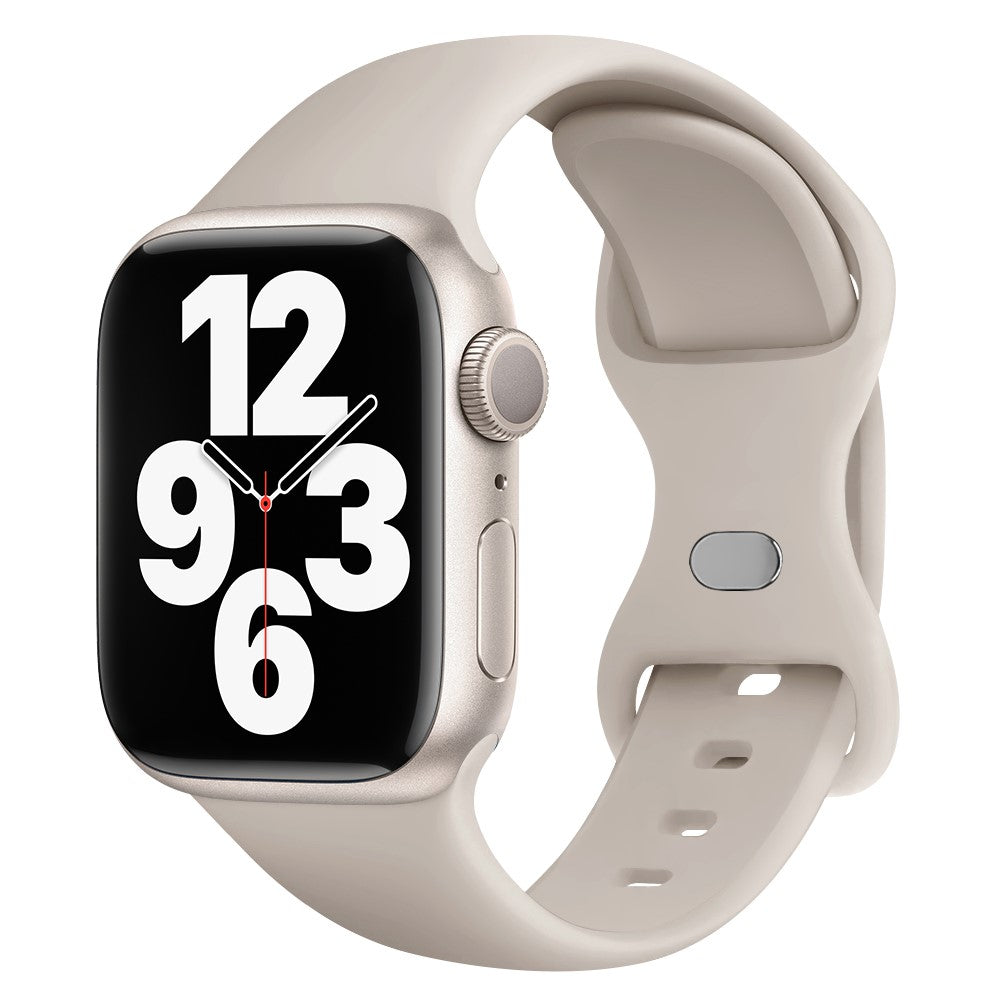 Stilfuld Silikone Universal Rem passer til Apple Smartwatch - Hvid#serie_13