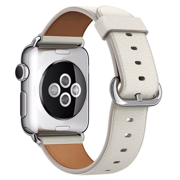 Super Elegant Ægte Læder Universal Rem passer til Apple Smartwatch - Hvid#serie_5