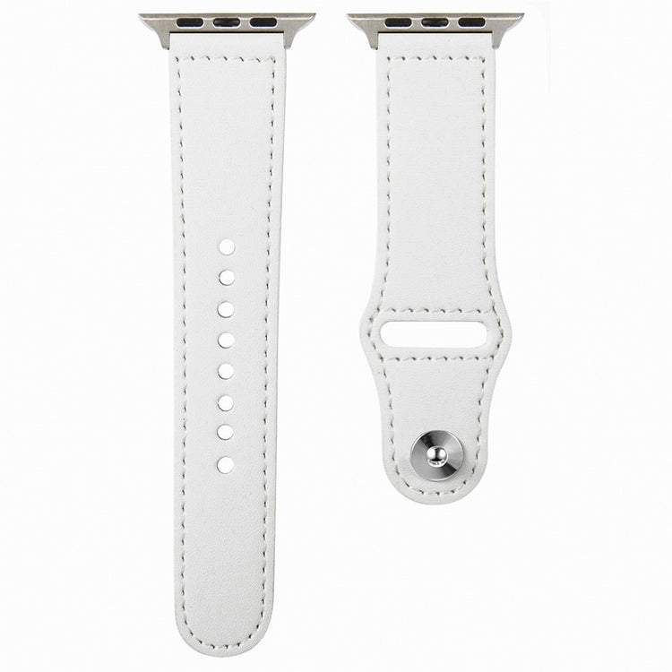 Fortrinligt Ægte Læder Universal Rem passer til Apple Smartwatch - Hvid#serie_4