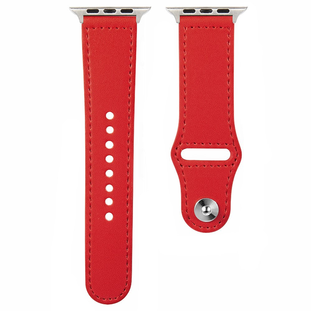 Fortrinligt Ægte Læder Universal Rem passer til Apple Smartwatch - Rød#serie_5