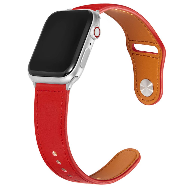 Fortrinligt Ægte Læder Universal Rem passer til Apple Smartwatch - Rød#serie_5