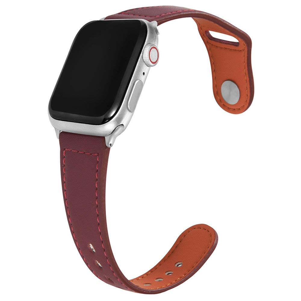 Fortrinligt Ægte Læder Universal Rem passer til Apple Smartwatch - Rød#serie_7