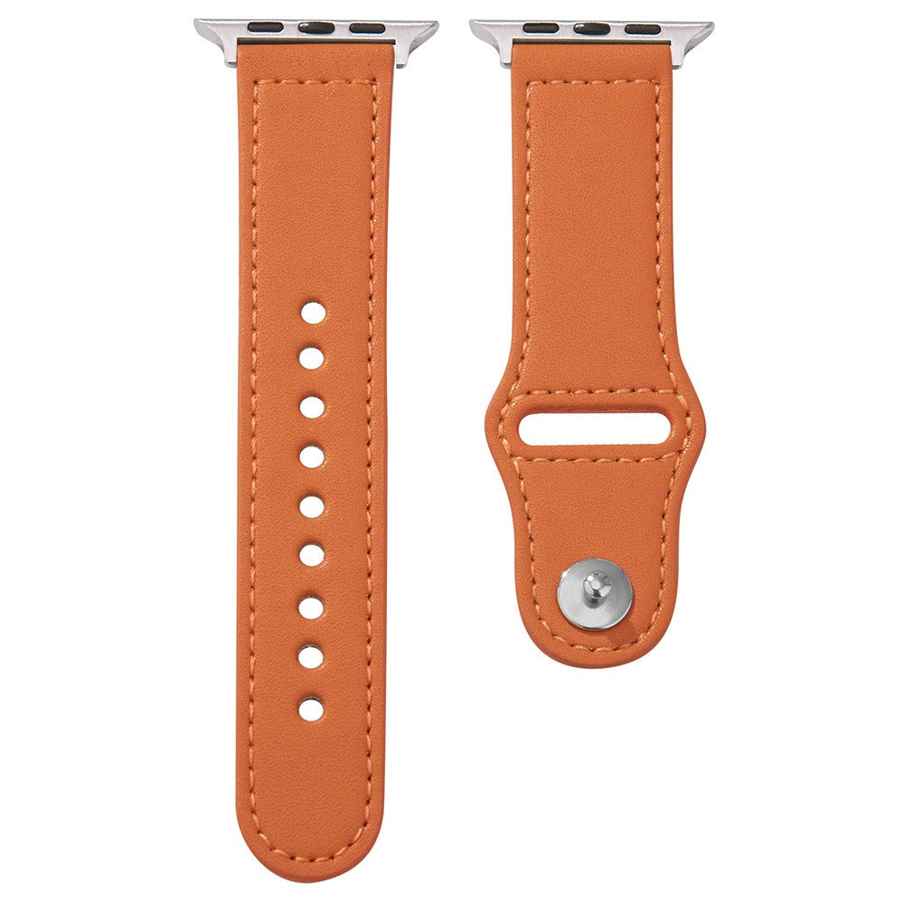 Fortrinligt Ægte Læder Universal Rem passer til Apple Smartwatch - Orange#serie_9