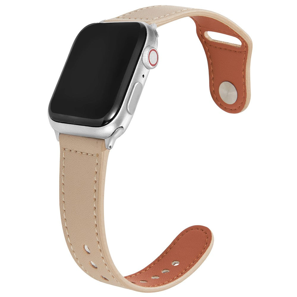 Fortrinligt Ægte Læder Universal Rem passer til Apple Smartwatch - Brun#serie_11