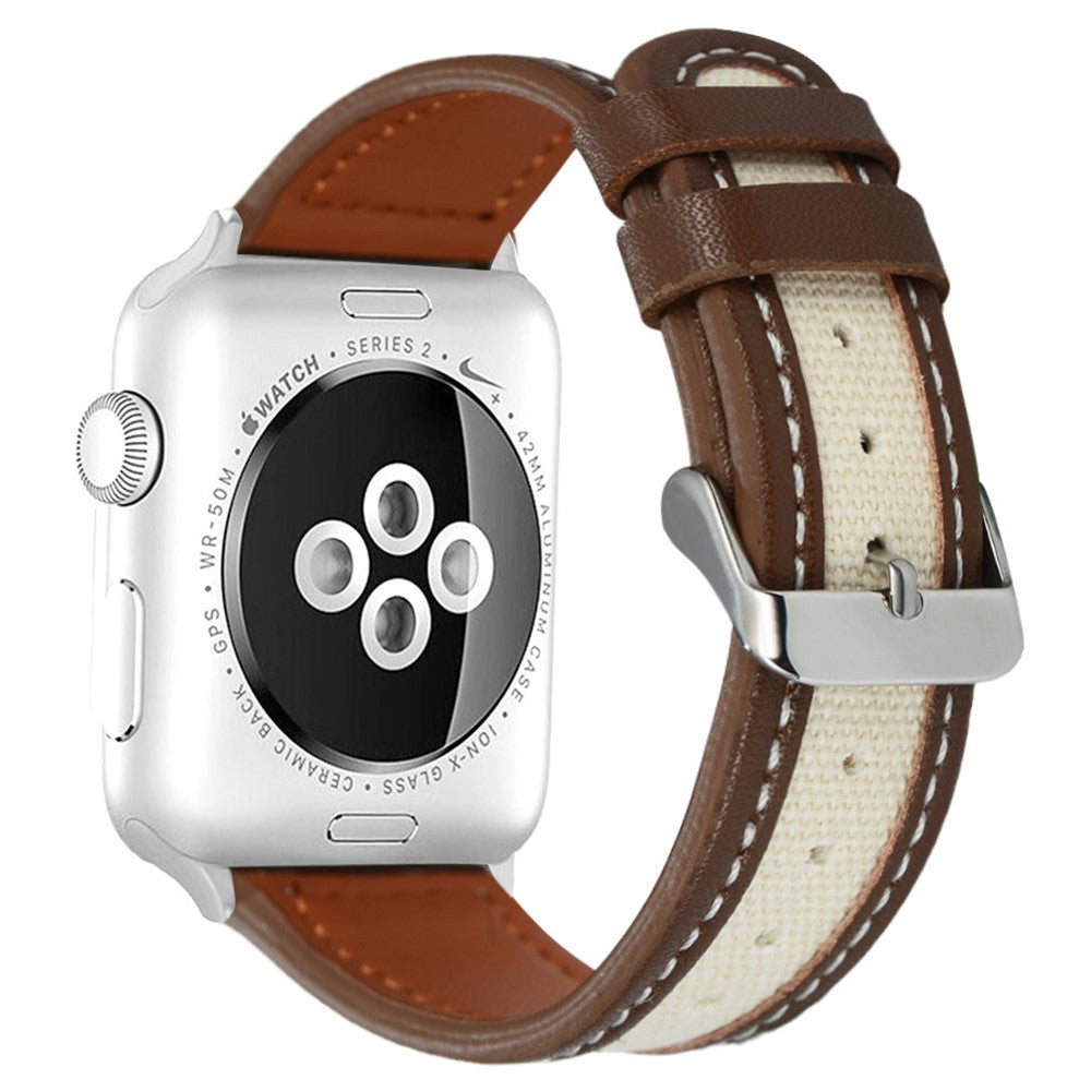Vildt Holdbart Ægte Læder Universal Rem passer til Apple Smartwatch - Brun#serie_1