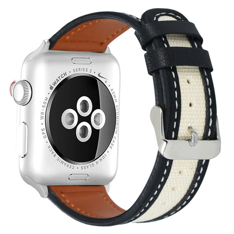 Vildt Holdbart Ægte Læder Universal Rem passer til Apple Smartwatch - Hvid#serie_2
