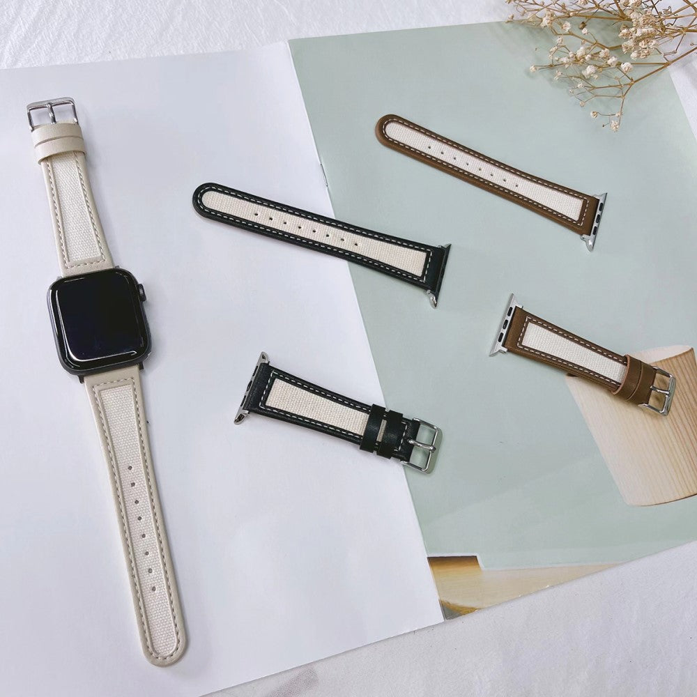 Vildt Holdbart Ægte Læder Universal Rem passer til Apple Smartwatch - Brun#serie_3