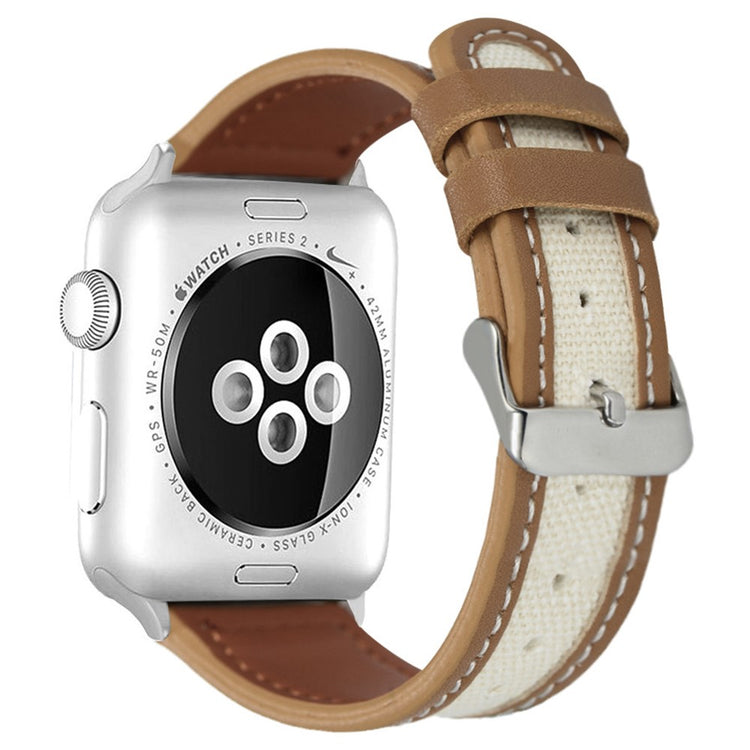 Vildt Holdbart Ægte Læder Universal Rem passer til Apple Smartwatch - Brun#serie_4