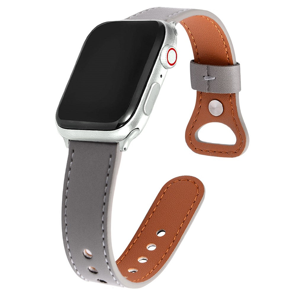 Meget Fint Ægte Læder Universal Rem passer til Apple Smartwatch - Sølv#serie_3