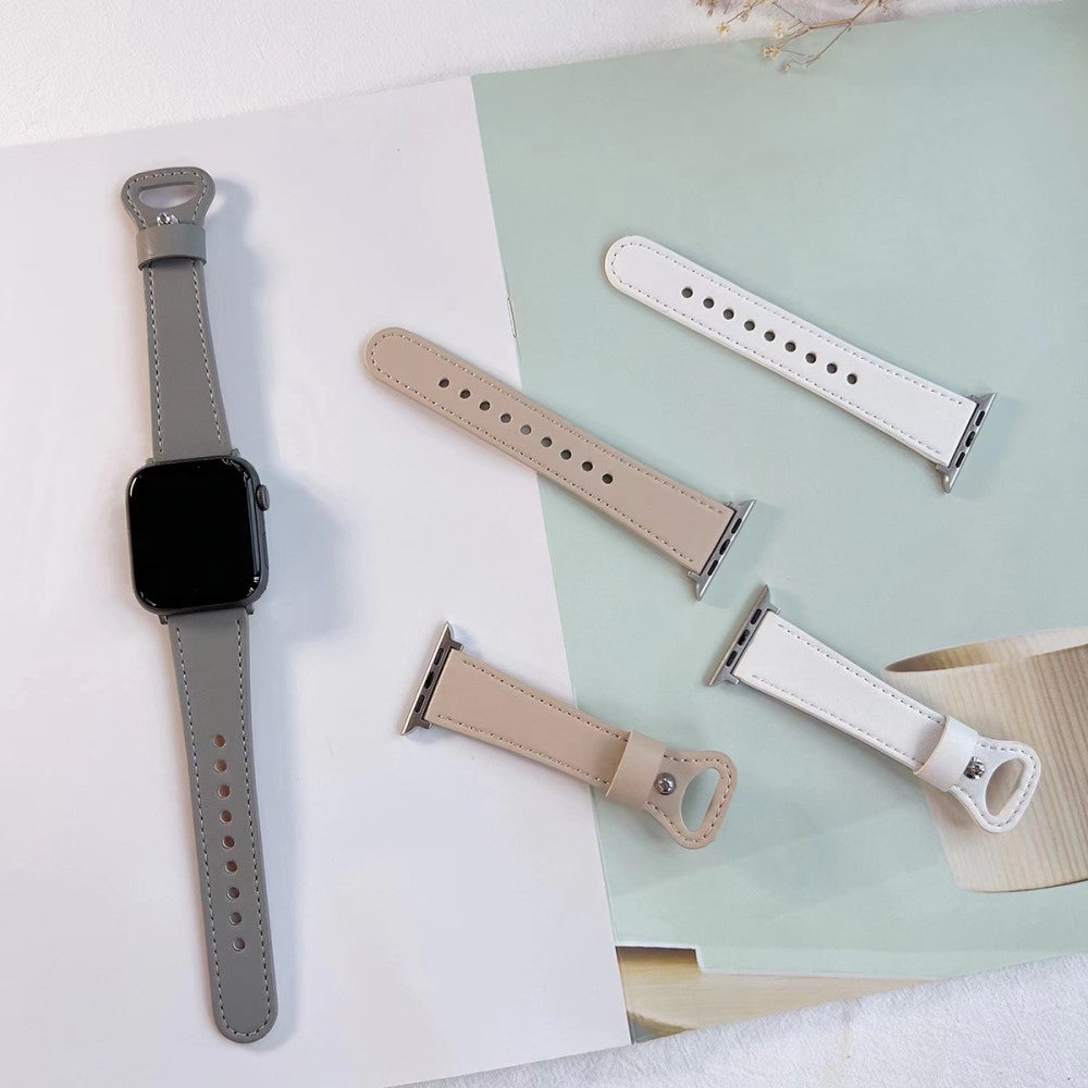 Meget Fint Ægte Læder Universal Rem passer til Apple Smartwatch - Hvid#serie_4