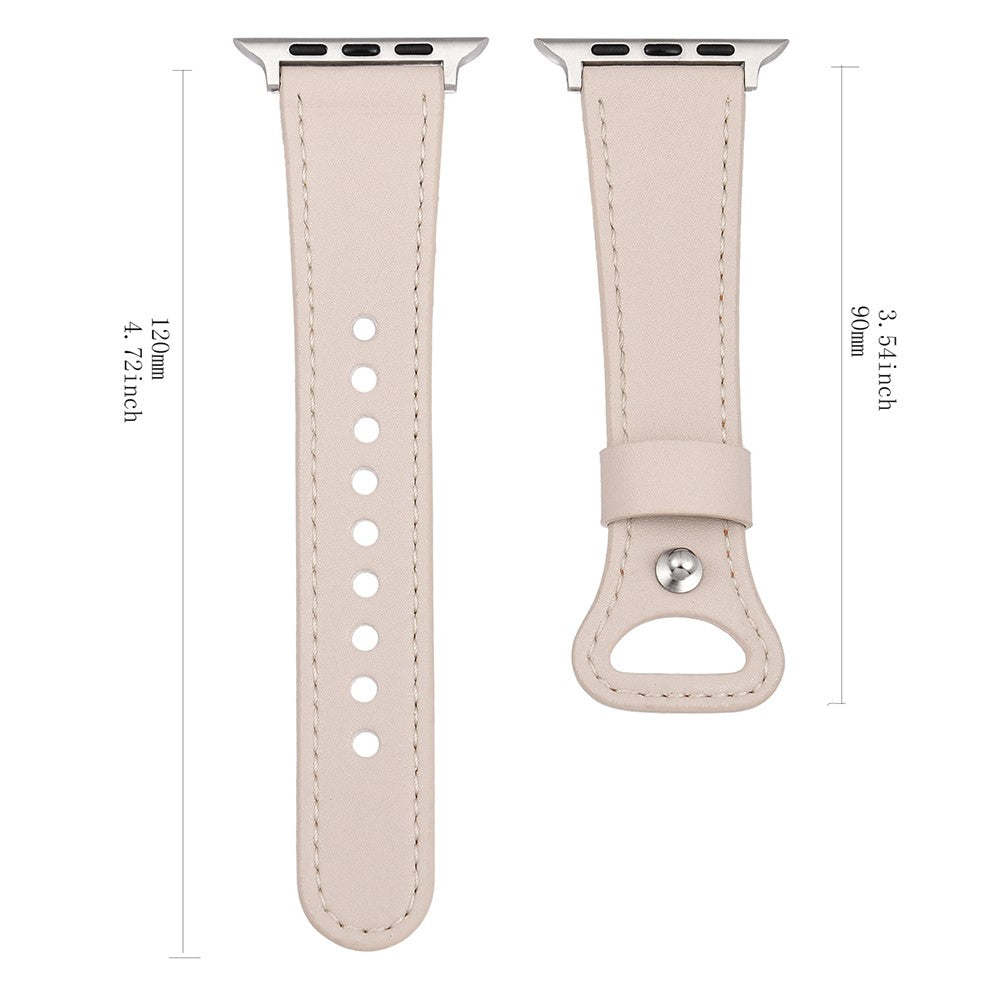 Meget Fint Ægte Læder Universal Rem passer til Apple Smartwatch - Hvid#serie_4