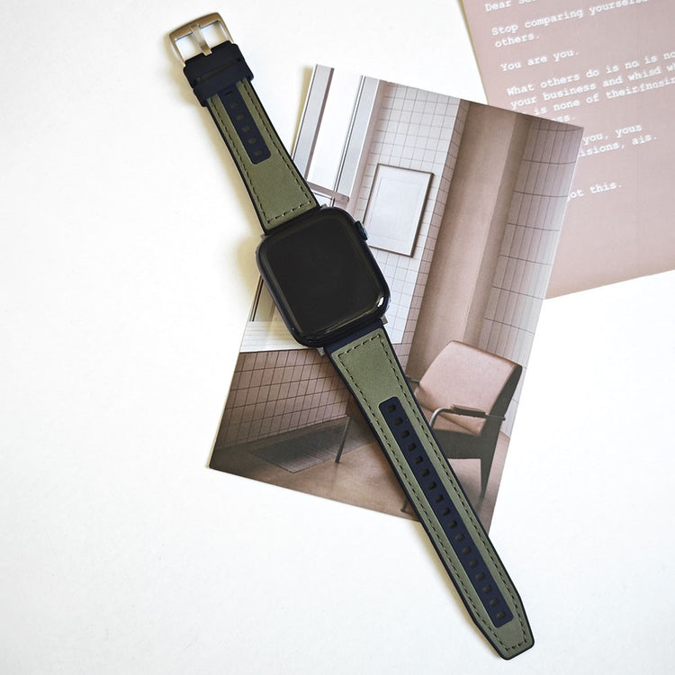 Helt Vildt Kønt Ægte Læder Universal Rem passer til Apple Smartwatch - Grøn#serie_3