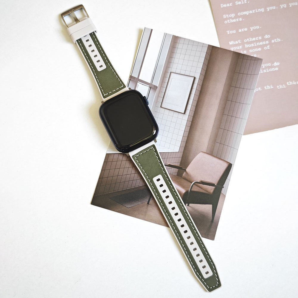 Helt Vildt Kønt Ægte Læder Universal Rem passer til Apple Smartwatch - Grøn#serie_4