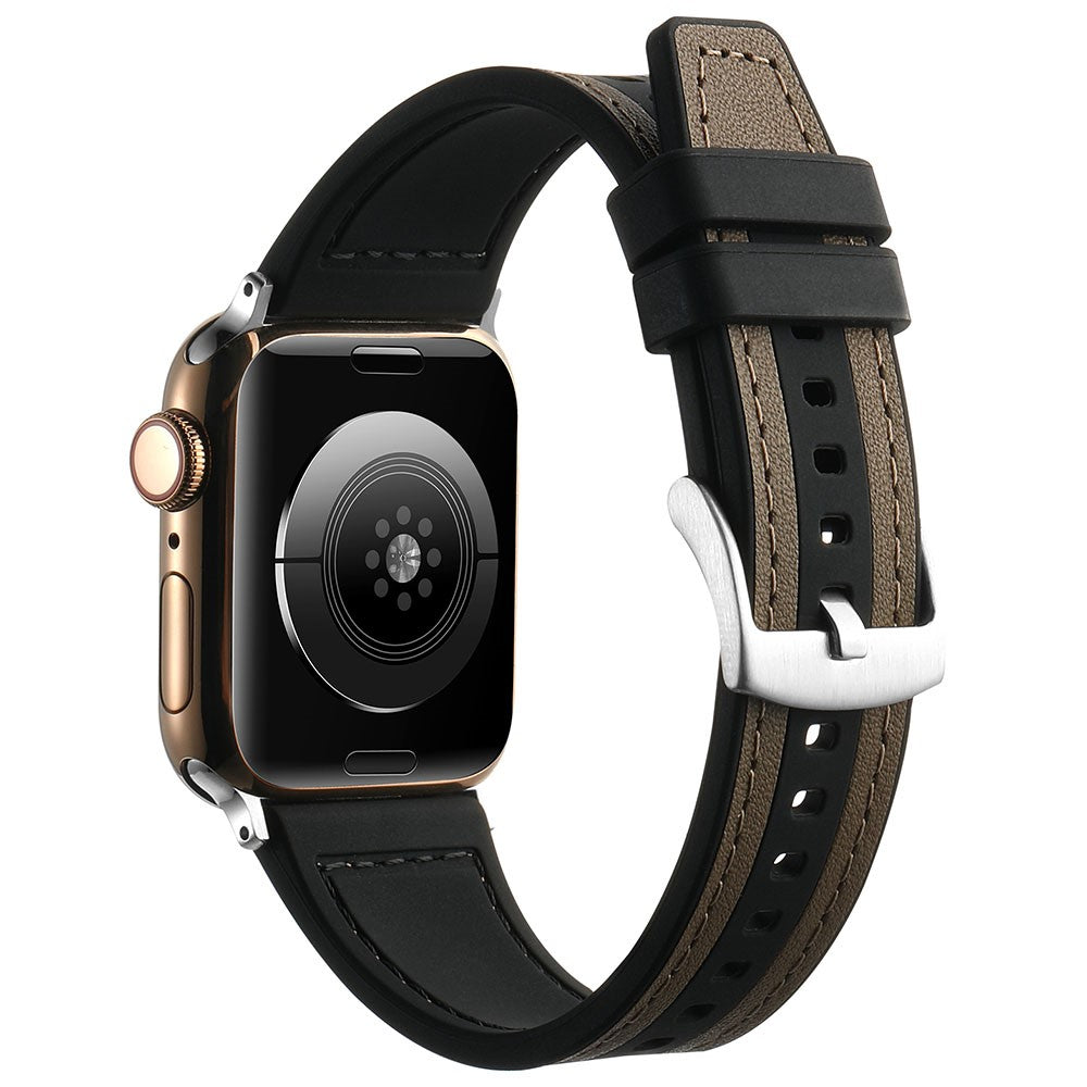 Helt Vildt Kønt Ægte Læder Universal Rem passer til Apple Smartwatch - Sort#serie_6