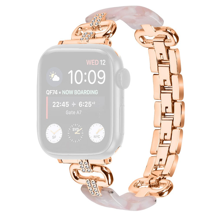 Metal, Plastik Og Rhinsten Universal Rem passer til Apple Smartwatch - Pink#serie_4