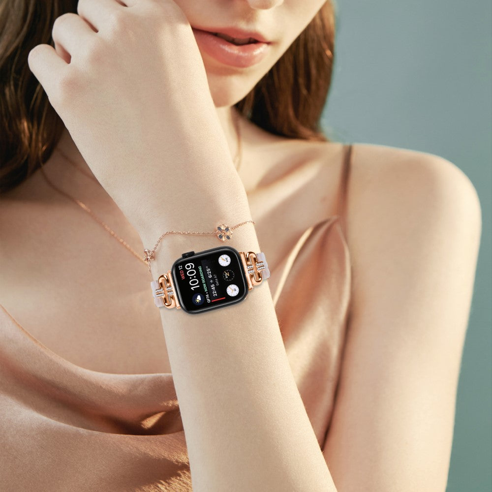 Metal, Plastik Og Rhinsten Universal Rem passer til Apple Smartwatch - Pink#serie_4