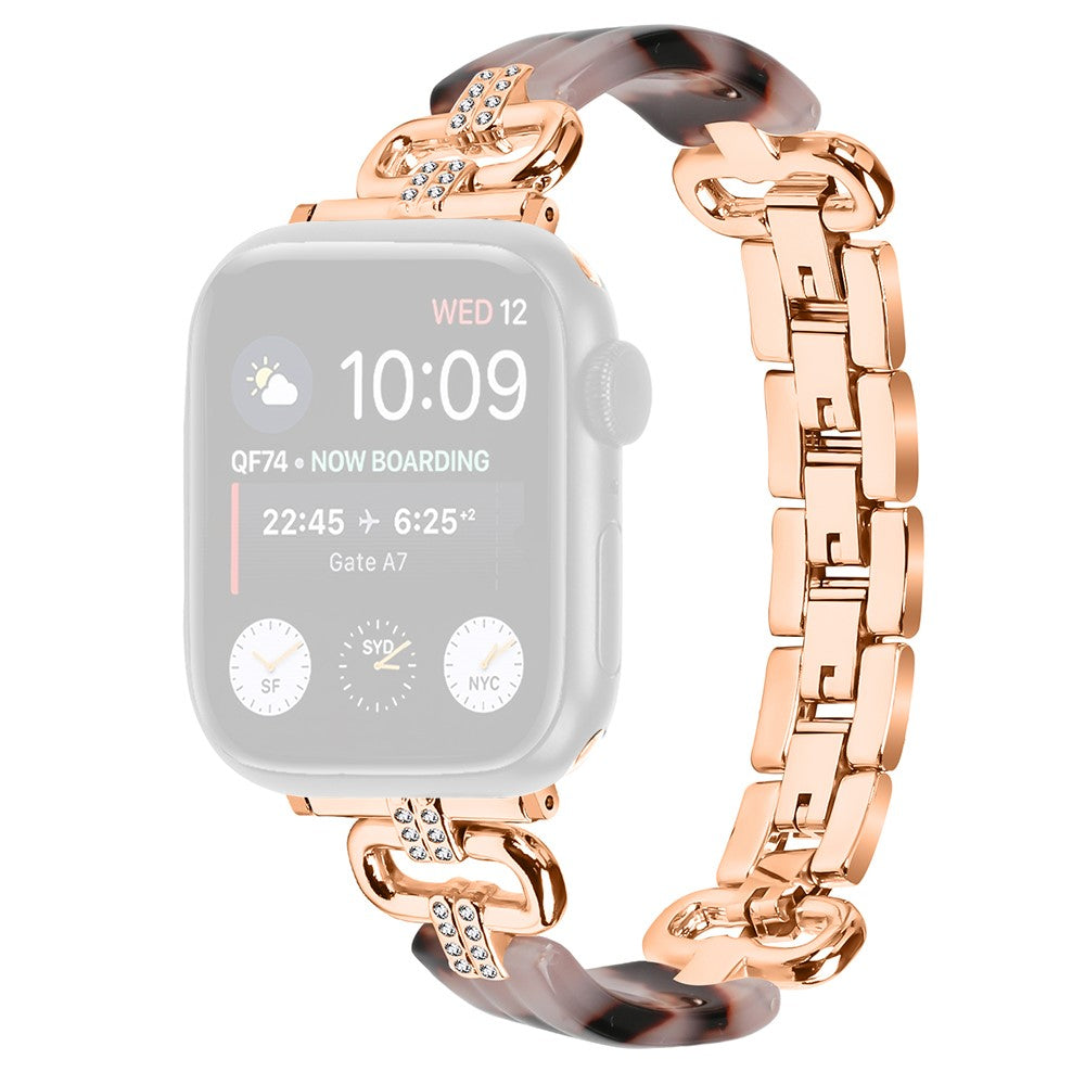 Metal, Plastik Og Rhinsten Universal Rem passer til Apple Smartwatch - Pink#serie_5