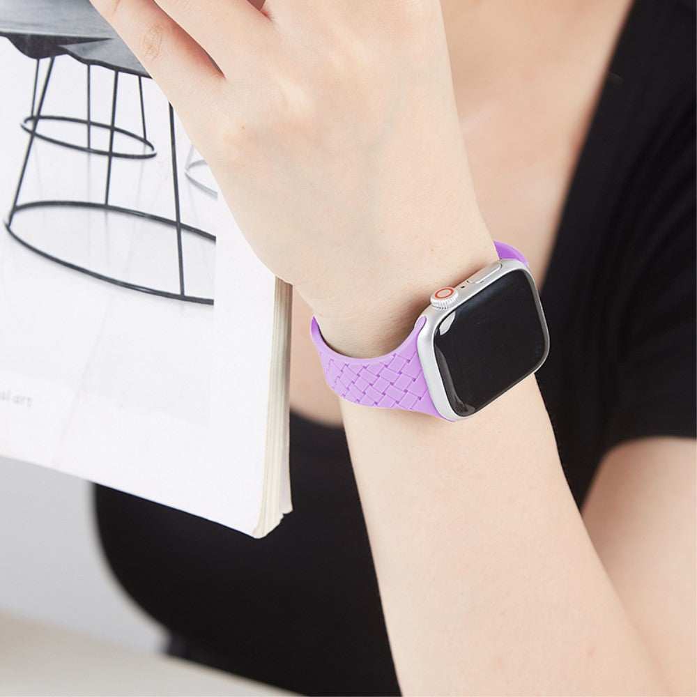 Holdbart Silikone Universal Rem passer til Apple Smartwatch - Lilla#serie_10