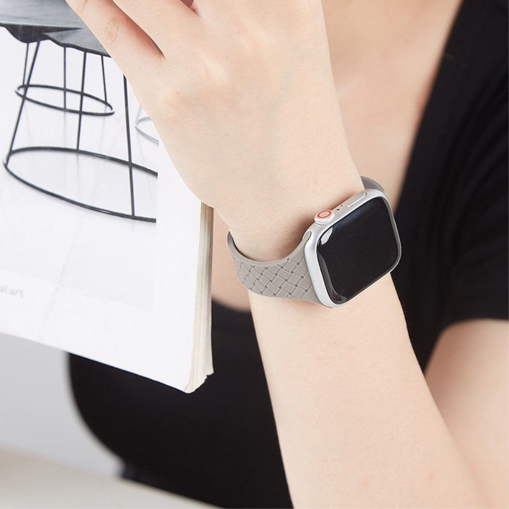 Holdbart Silikone Universal Rem passer til Apple Smartwatch - Sølv#serie_15
