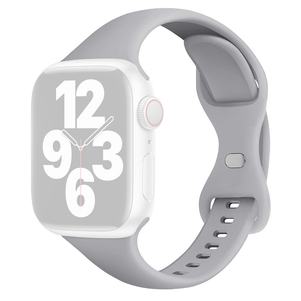 Stilfuld Silikone Universal Rem passer til Apple Smartwatch - Sølv#serie_3