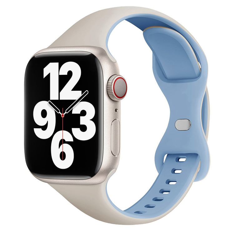 Super Holdbart Silikone Universal Rem passer til Apple Smartwatch - Blå#serie_7