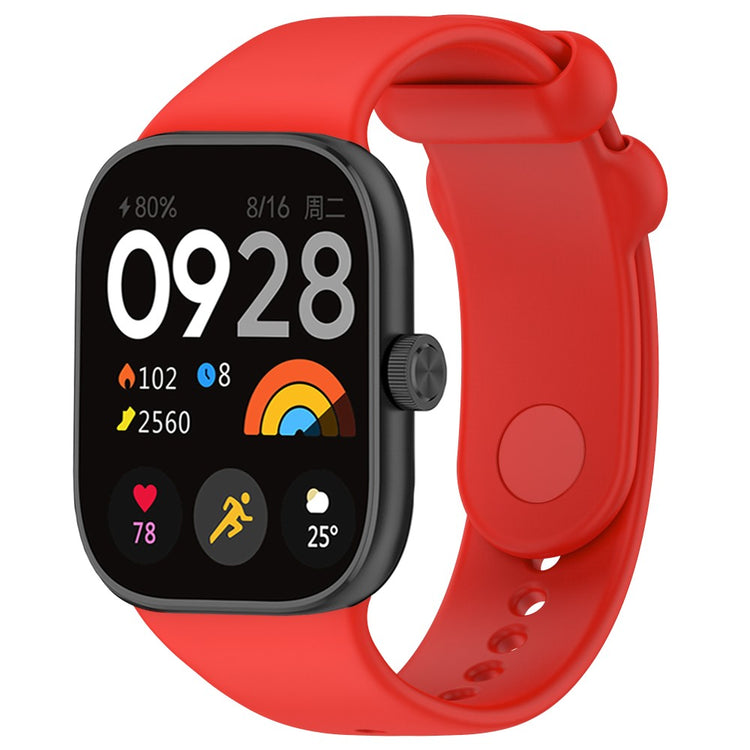 Silikone Universal Rem passer til Xiaomi Smart Band 8 Pro / Xiaomi Redmi Watch 4 - Rød#serie_7