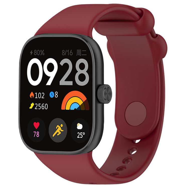 Silikone Universal Rem passer til Xiaomi Smart Band 8 Pro / Xiaomi Redmi Watch 4 - Rød#serie_9