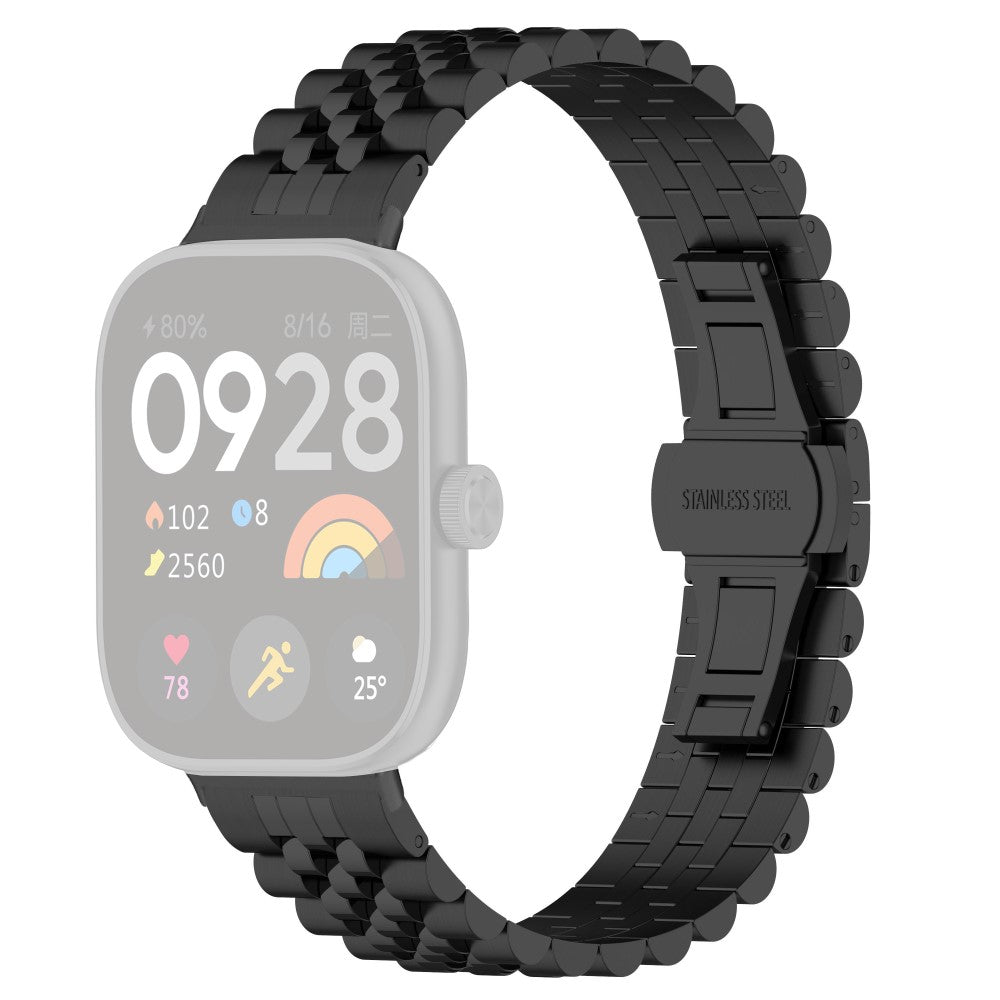 Metal Universal Rem passer til Xiaomi Smart Band 8 Pro / Xiaomi Redmi Watch 4 - Sort#serie_3