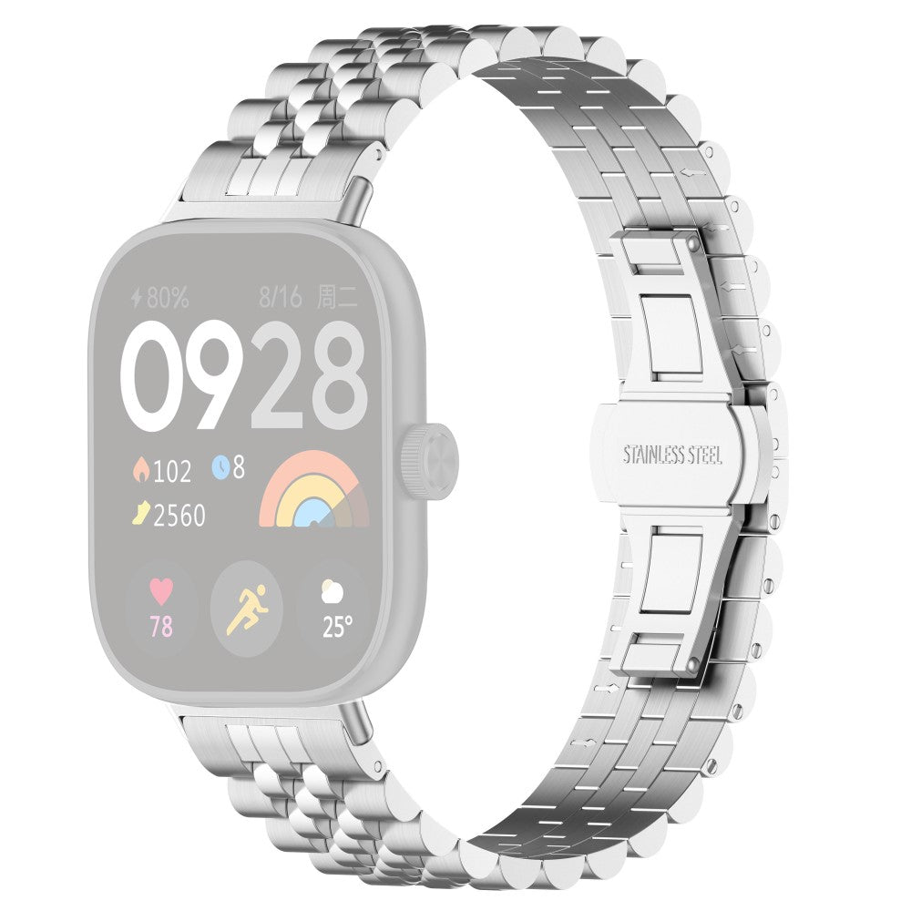 Metal Universal Rem passer til Xiaomi Smart Band 8 Pro / Xiaomi Redmi Watch 4 - Sølv#serie_10