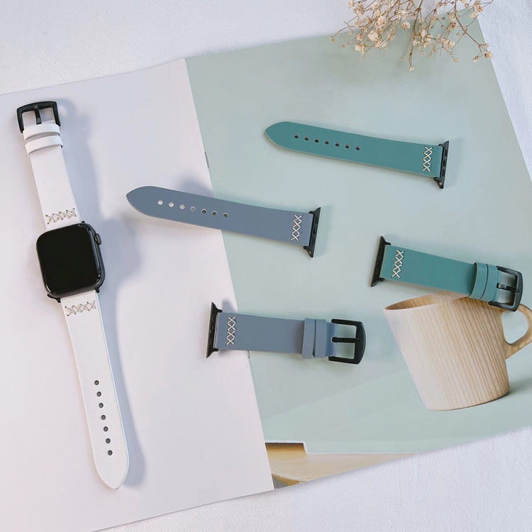 Meget Holdbart Kunstlæder Universal Rem passer til Apple Smartwatch - Sort#serie_5
