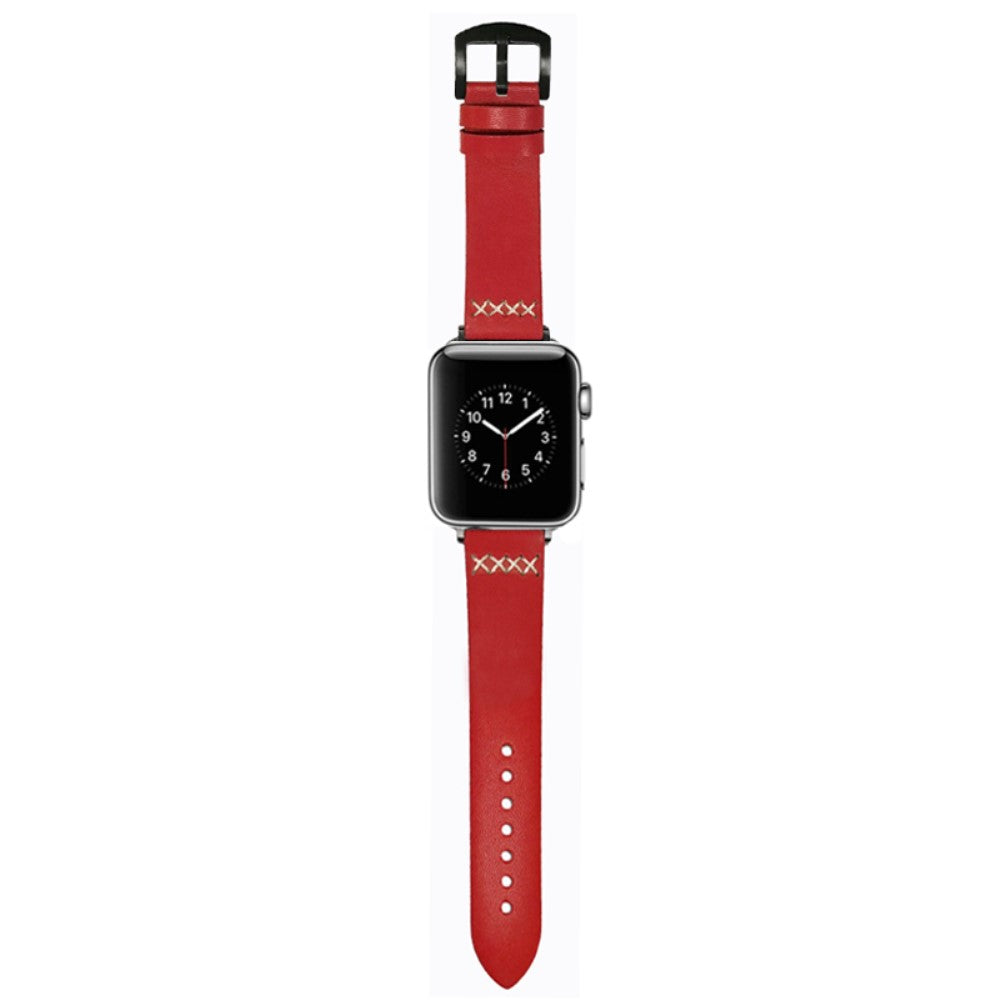 Meget Holdbart Kunstlæder Universal Rem passer til Apple Smartwatch - Rød#serie_6