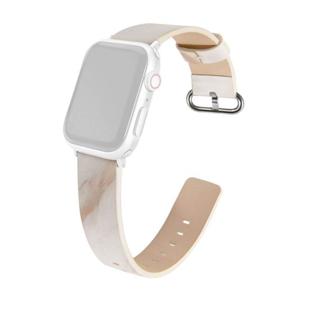 Komfortabel Kunstlæder Universal Rem passer til Apple Smartwatch - Hvid#serie_1