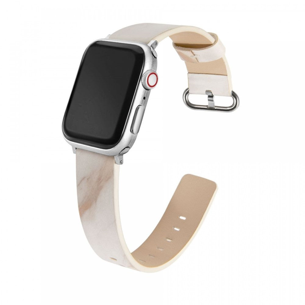 Komfortabel Kunstlæder Universal Rem passer til Apple Smartwatch - Hvid#serie_1