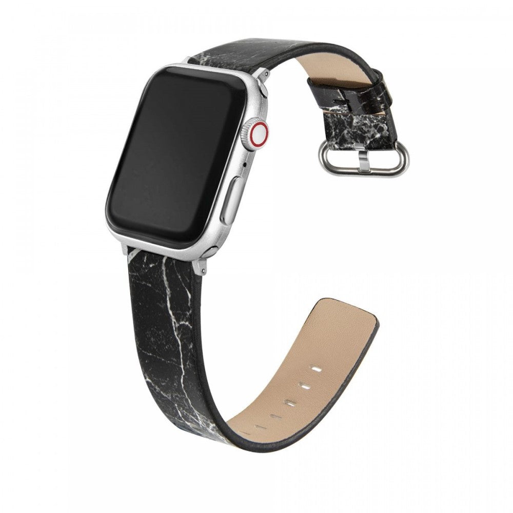Komfortabel Kunstlæder Universal Rem passer til Apple Smartwatch - Sort#serie_3
