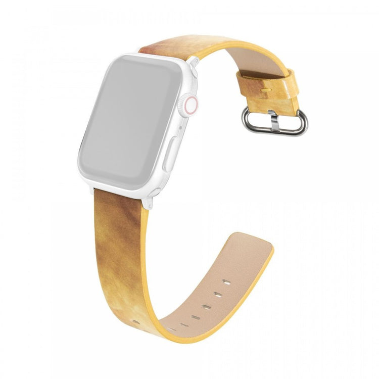 Komfortabel Kunstlæder Universal Rem passer til Apple Smartwatch - Gul#serie_5