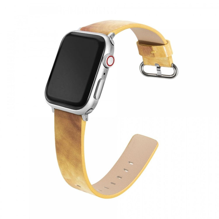 Komfortabel Kunstlæder Universal Rem passer til Apple Smartwatch - Gul#serie_5