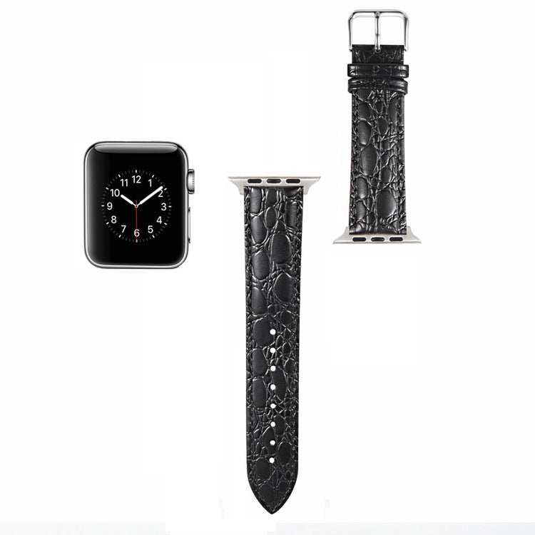 Meget Cool Kunstlæder Universal Rem passer til Apple Smartwatch - Sort#serie_1