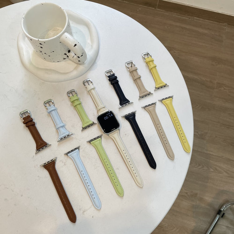 Mega Fed Kunstlæder Universal Rem passer til Apple Smartwatch - Hvid#serie_2
