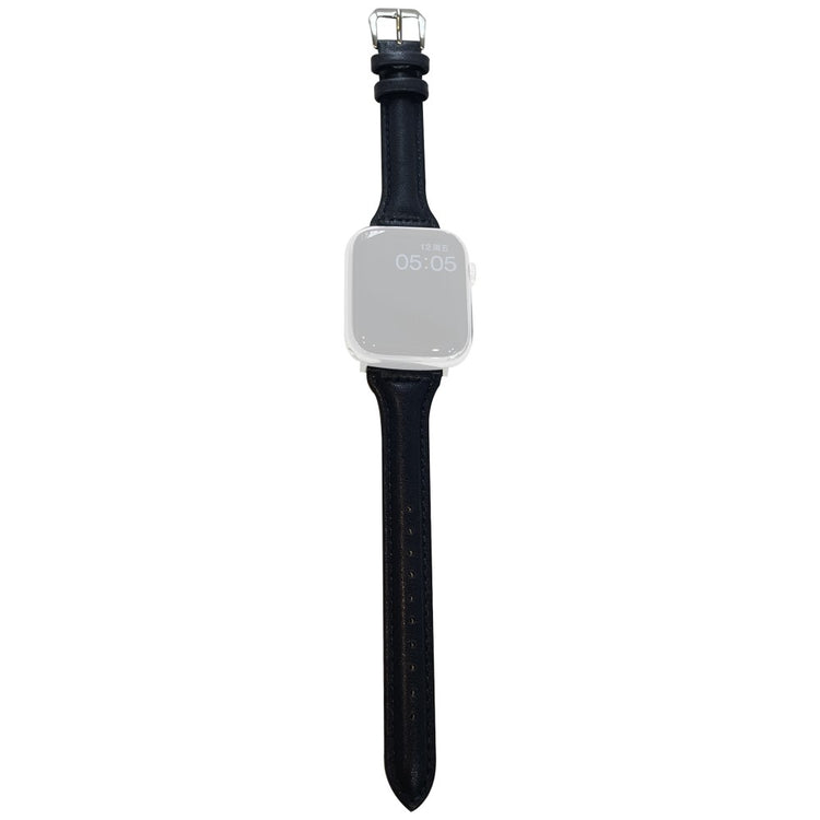 Mega Fed Kunstlæder Universal Rem passer til Apple Smartwatch - Sort#serie_4