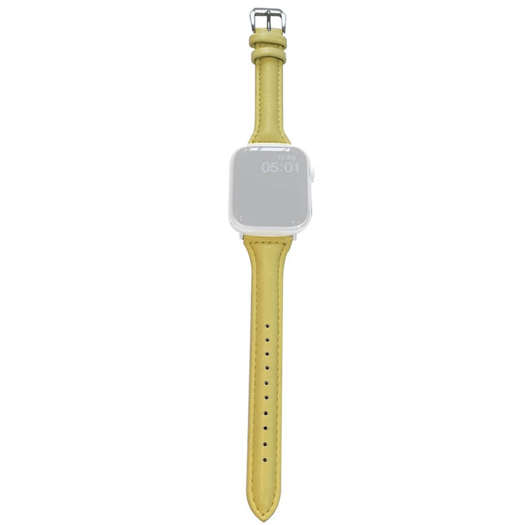 Mega Fed Kunstlæder Universal Rem passer til Apple Smartwatch - Gul#serie_7