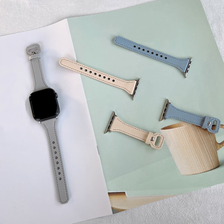 Rigtigt Flot Kunstlæder Universal Rem passer til Apple Smartwatch - Sølv#serie_2
