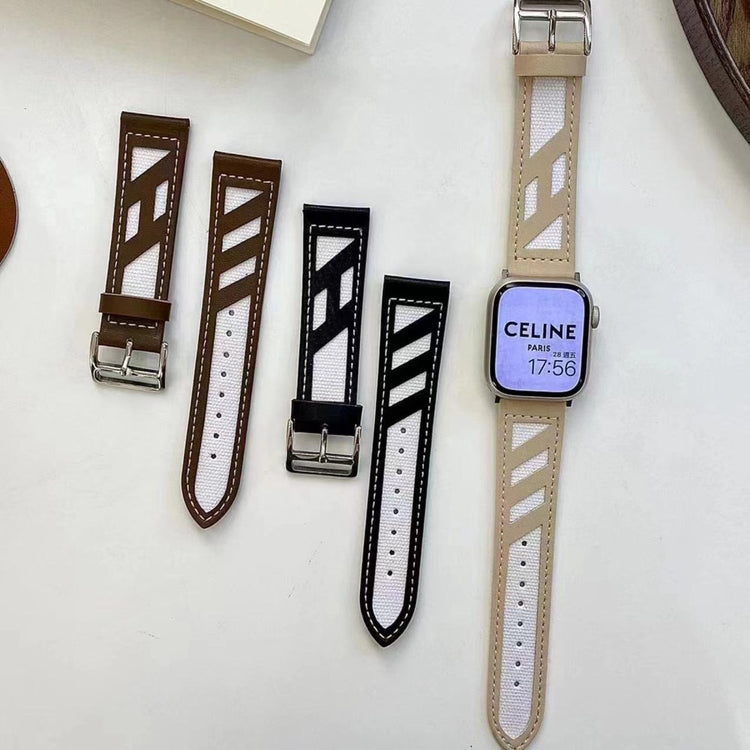 Super Pænt Kunstlæder Universal Rem passer til Apple Smartwatch - Sort#serie_1