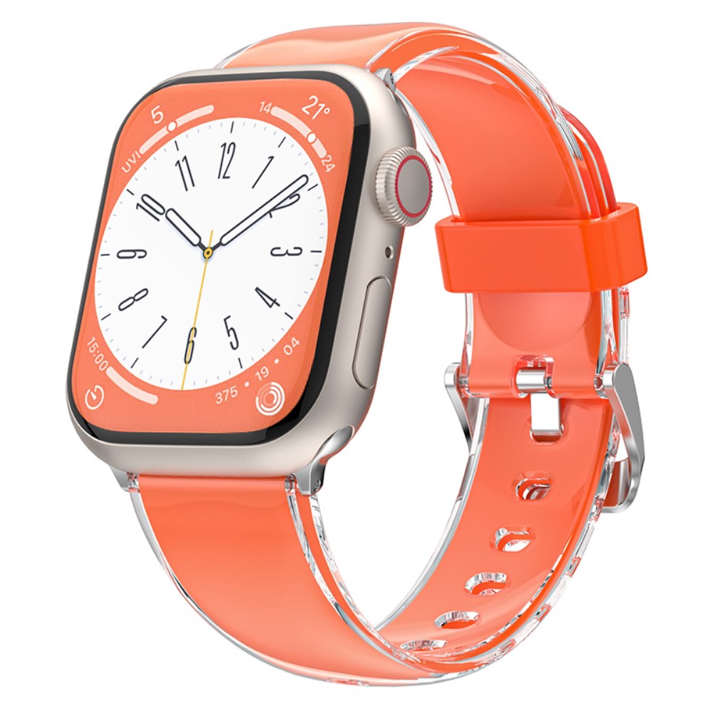Rigtigt Slidstærk Silikone Universal Rem passer til Apple Smartwatch - Orange#serie_1