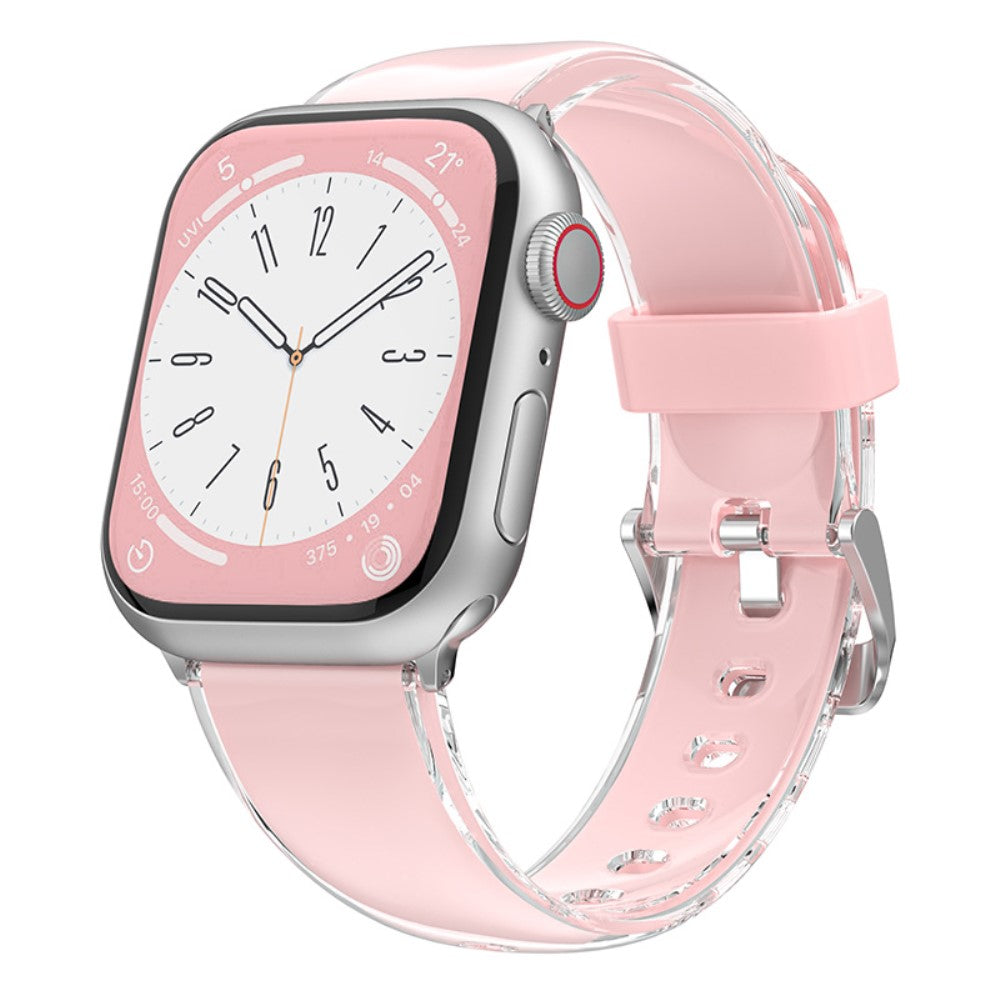 Rigtigt Slidstærk Silikone Universal Rem passer til Apple Smartwatch - Pink#serie_3