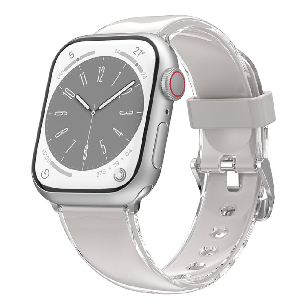 Rigtigt Slidstærk Silikone Universal Rem passer til Apple Smartwatch - Sølv#serie_5