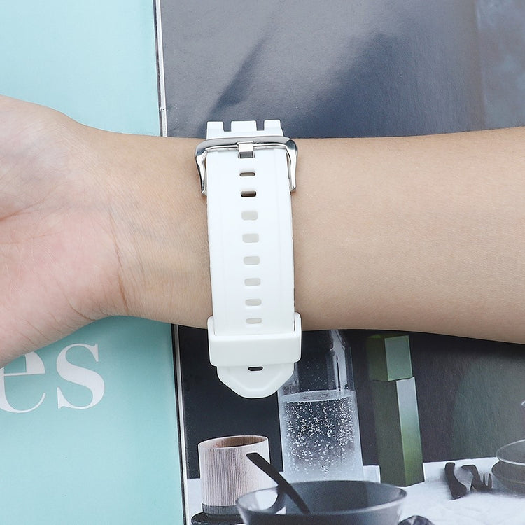Mega Hårdfør Silikone Universal Rem passer til Apple Smartwatch - Hvid#serie_1