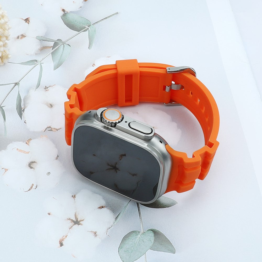 Mega Hårdfør Silikone Universal Rem passer til Apple Smartwatch - Orange#serie_2