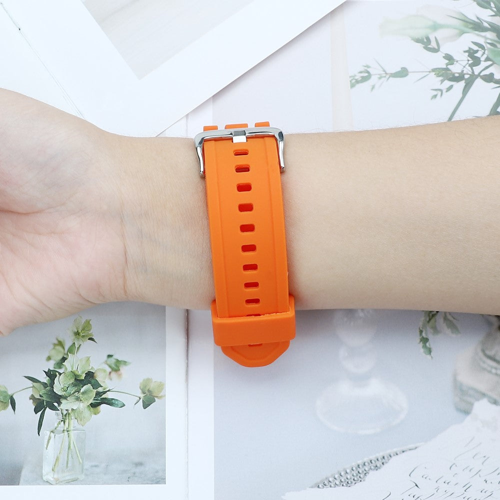 Mega Hårdfør Silikone Universal Rem passer til Apple Smartwatch - Orange#serie_2