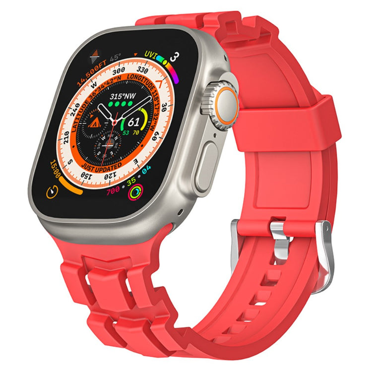 Mega Hårdfør Silikone Universal Rem passer til Apple Smartwatch - Rød#serie_4